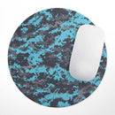 Bright Turquoise and Gray Digital Camouflage// WaterProof Rubber Foam Backed Anti-Slip Mouse Pad for Home Work Office or Gaming Computer Desk