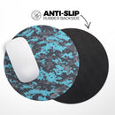 Bright Turquoise and Gray Digital Camouflage// WaterProof Rubber Foam Backed Anti-Slip Mouse Pad for Home Work Office or Gaming Computer Desk