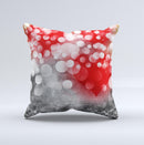 Bright Unfocused White & Red Love Dots ink-Fuzed Decorative Throw Pillow