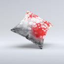 Bright Unfocused White & Red Love Dots ink-Fuzed Decorative Throw Pillow