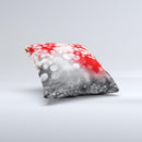 Bright Unfocused White & Red Love Dots ink-Fuzed Decorative Throw Pillow