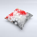 Bright Unfocused White & Red Love Dots ink-Fuzed Decorative Throw Pillow