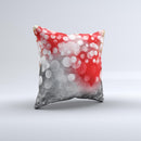 Bright Unfocused White & Red Love Dots ink-Fuzed Decorative Throw Pillow