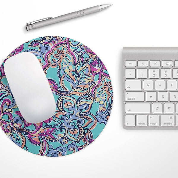 Bright WaterColor Floral// WaterProof Rubber Foam Backed Anti-Slip Mouse Pad for Home Work Office or Gaming Computer Desk