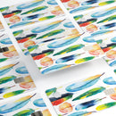 Bright Water Color Painted Feather - Premium Protective Decal Skin-Kit for the Apple Credit Card