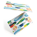 Bright Water Color Painted Feather - Premium Protective Decal Skin-Kit for the Apple Credit Card