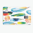 Bright Water Color Painted Feather - Premium Protective Decal Skin-Kit for the Apple Credit Card