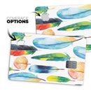 Bright Water Color Painted Feather - Premium Protective Decal Skin-Kit for the Apple Credit Card