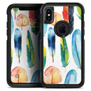Bright Water Color Painted Feather - Skin Kit for the iPhone OtterBox Cases