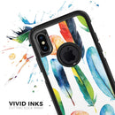 Bright Water Color Painted Feather - Skin Kit for the iPhone OtterBox Cases