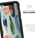 Bright Water Color Painted Feather - Skin Kit for the iPhone OtterBox Cases