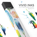 Bright Water Color Painted Feather - Premium Decal Protective Skin-Wrap Sticker compatible with the Juul Labs vaping device