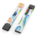 Bright Water Color Painted Feather - Premium Decal Protective Skin-Wrap Sticker compatible with the Juul Labs vaping device