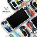 Bright Water Color Painted Feather // Vinyl Skin Wrap for Steam Deck OLED & Steam Deck (LCD) — Soft Matte or Ultra Gloss
