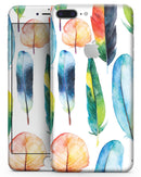 Bright Water Color Painted Feather - Skin-kit for the iPhone 8 or 8 Plus
