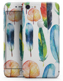 Bright Water Color Painted Feather - Skin-kit for the iPhone 8 or 8 Plus
