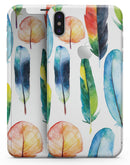 Bright Water Color Painted Feather - iPhone X Skin-Kit