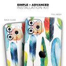 Bright Water Color Painted Feather - Vinyl Skin Wrap for iPhone 17 Pro Max, 17 Pro, 17 Air, 17, 16 & All Models — Soft Matte or Ultra Gloss