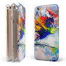 Bright White and Primary Color Paint Explosion iPhone 6/6s or 6/6s Plus 2-Piece Hybrid INK-Fuzed Case