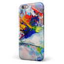 Bright White and Primary Color Paint Explosion iPhone 6/6s or 6/6s Plus 2-Piece Hybrid INK-Fuzed Case