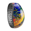 Bright White and Primary Color Paint Explosion - Decal Skin Wrap Kit for the Disney Magic Band