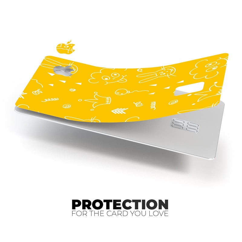 Bright Yellow Jester hat with Balloons - Premium Protective Decal Skin-Kit for the Apple Credit Card