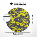 Bright Yellow and Gray Digital Camouflage// WaterProof Rubber Foam Backed Anti-Slip Mouse Pad for Home Work Office or Gaming Computer Desk