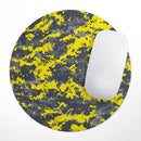 Bright Yellow and Gray Digital Camouflage// WaterProof Rubber Foam Backed Anti-Slip Mouse Pad for Home Work Office or Gaming Computer Desk