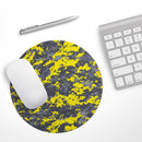 Bright Yellow and Gray Digital Camouflage// WaterProof Rubber Foam Backed Anti-Slip Mouse Pad for Home Work Office or Gaming Computer Desk