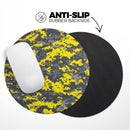 Bright Yellow and Gray Digital Camouflage// WaterProof Rubber Foam Backed Anti-Slip Mouse Pad for Home Work Office or Gaming Computer Desk