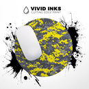 Bright Yellow and Gray Digital Camouflage// WaterProof Rubber Foam Backed Anti-Slip Mouse Pad for Home Work Office or Gaming Computer Desk
