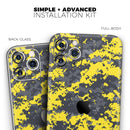 Bright Yellow and Gray Digital Camouflage  - Protective Skin Wrap & Decal – Compatible with iPhone SE to iPhone 17 Pro Max (All Models)