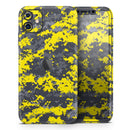 Bright Yellow and Gray Digital Camouflage  - Protective Skin Wrap & Decal – Compatible with iPhone SE to iPhone 17 Pro Max (All Models)