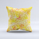 Bright Yellow and Orange Leopard Print ink-Fuzed Decorative Throw Pillow