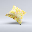 Bright Yellow and Orange Leopard Print ink-Fuzed Decorative Throw Pillow