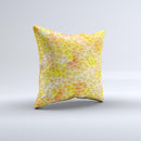 Bright Yellow and Orange Leopard Print ink-Fuzed Decorative Throw Pillow