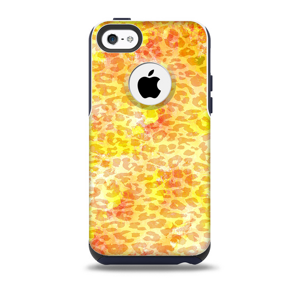 Bright Yellow and Orange Leopard Print Skin for the iPhone 5c OtterBox Commuter Case