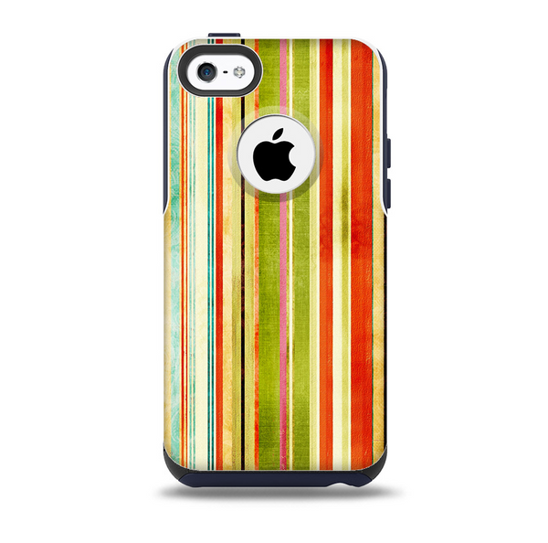 Brightly Colored Vertical Grungy Stripes Skin for the iPhone 5c OtterBox Commuter Case