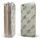 Brown Blue and Tan Circle Leaf Pattern iPhone 6/6s or 6/6s Plus 2-Piece Hybrid INK-Fuzed Case