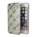 Brown Blue and Tan Circle Leaf Pattern iPhone 6/6s or 6/6s Plus 2-Piece Hybrid INK-Fuzed Case
