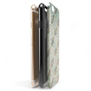 Brown Blue and Tan Circle Leaf Pattern iPhone 6/6s or 6/6s Plus 2-Piece Hybrid INK-Fuzed Case