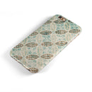 Brown Blue and Tan Circle Leaf Pattern iPhone 6/6s or 6/6s Plus 2-Piece Hybrid INK-Fuzed Case