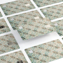 Brown Blue and Tan Circle Leaf Pattern - Premium Protective Decal Skin-Kit for the Apple Credit Card