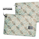 Brown Blue and Tan Circle Leaf Pattern - Premium Protective Decal Skin-Kit for the Apple Credit Card