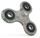 Brown Blue and Tan Circle Leaf Pattern Full-Body Fidget Spinner Skin-Kit