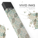 Brown Blue and Tan Circle Leaf Pattern - Premium Decal Protective Skin-Wrap Sticker compatible with the Juul Labs vaping device
