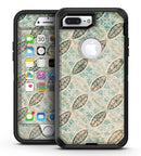 Brown Blue and Tan Circle Leaf Pattern - iPhone 7 Plus/8 Plus OtterBox Case & Skin Kits