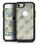 Brown Blue and Tan Circle Leaf Pattern - iPhone 7 or 8 OtterBox Case & Skin Kits