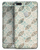 Brown Blue and Tan Circle Leaf Pattern - Skin-kit for the iPhone 8 or 8 Plus