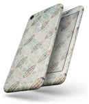 Brown Blue and Tan Circle Leaf Pattern - Skin-kit for the iPhone 8 or 8 Plus
